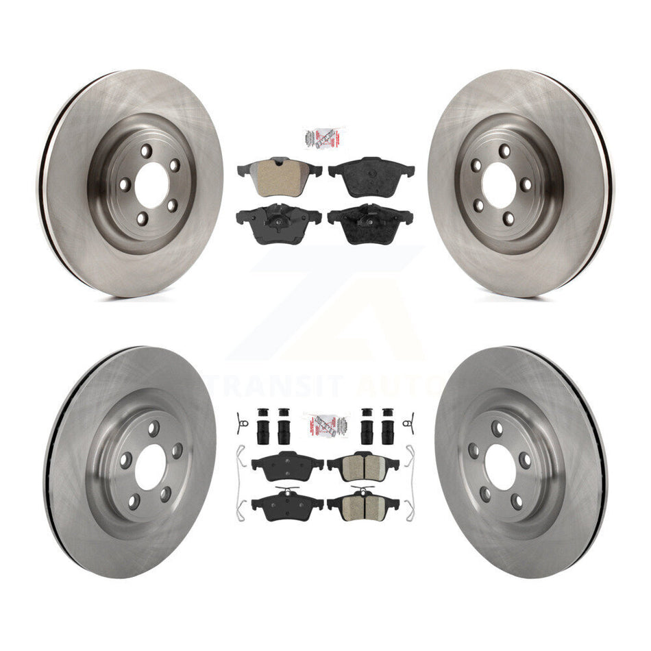 Front Semi-Metallic Rear Ceramic Pad & Brake Rotors Kit For 2016 Jaguar XJ Base with 3.0L K8A-109264