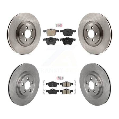Front Semi-Metallic Rear Ceramic Pad & Brake Rotors Kit For 2016 Jaguar XJ Base with 3.0L K8A-109265