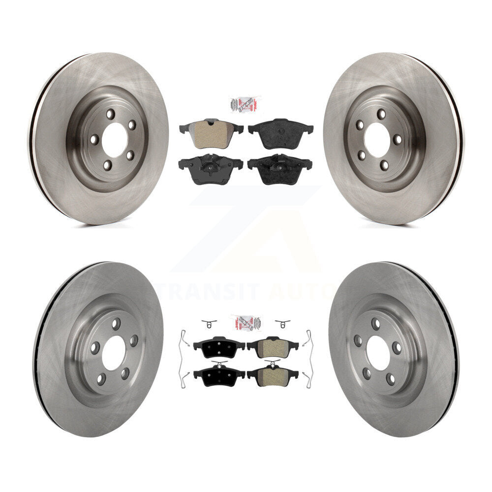Front Rear Semi-Metallic Pad Brake Rotor Kit For 2016 Jaguar XJ With Manual Parking K8A-109266