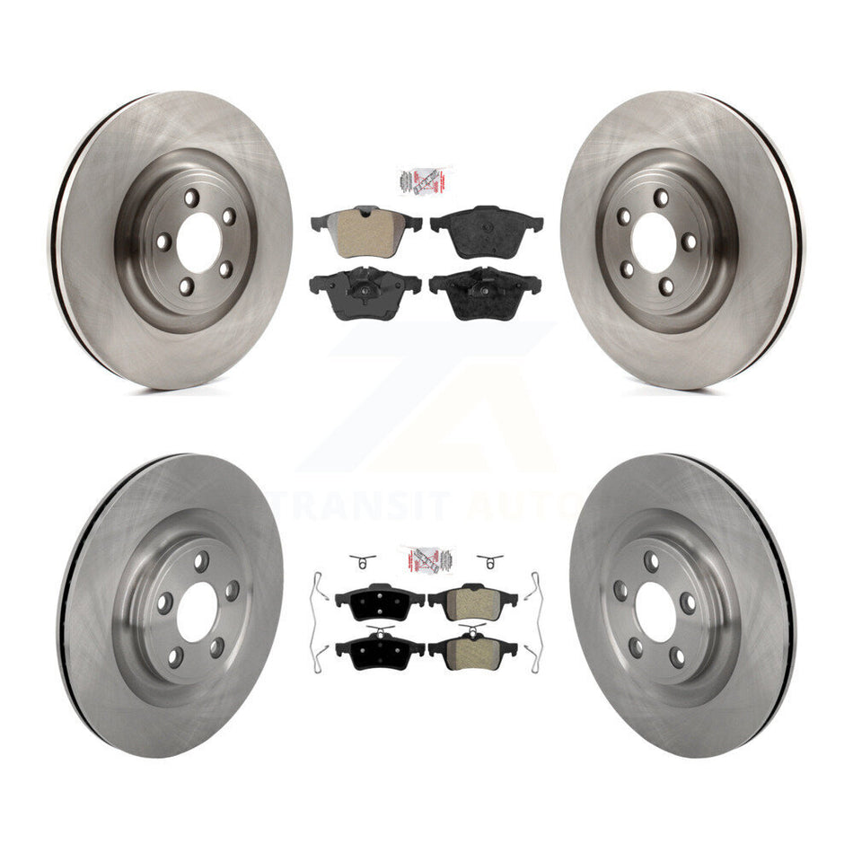 Front Rear Semi-Metallic Pad Brake Rotor Kit For 2016 Jaguar XJ With Manual Parking K8A-109266