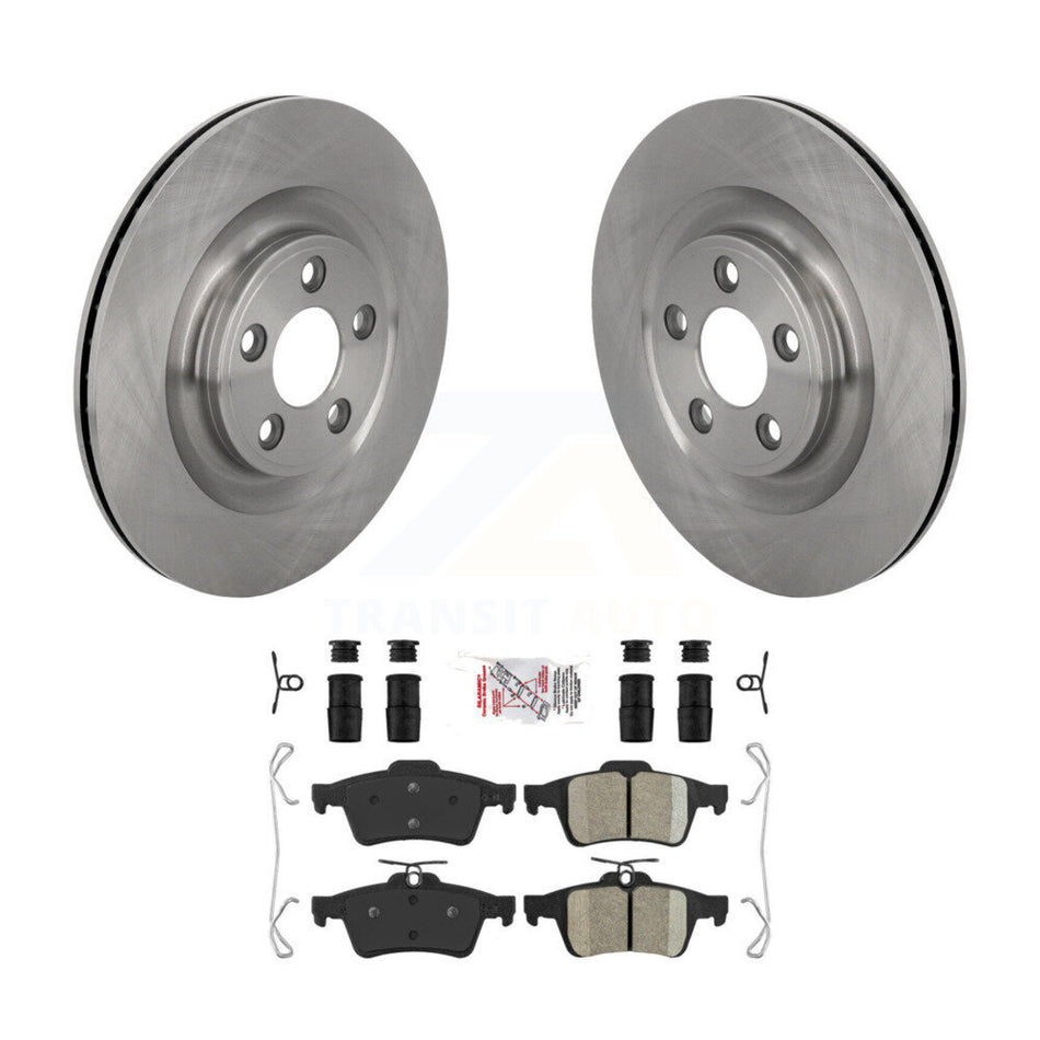 Rear Brake Rotor & Ceramic Pad Kit For Jaguar XJ Base with 3.0L With Manual Parking K8A-109280