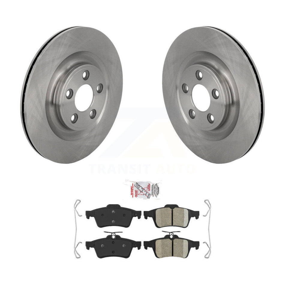 Rear Brake Rotor & Ceramic Pad Kit For Jaguar XJ Base with 3.0L With Manual Parking K8A-109281