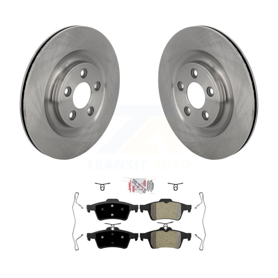 Rear Disc Brake Rotors Semi-Metallic Pad Kit For 2016 Jaguar XJ With Manual Parking K8A-109282