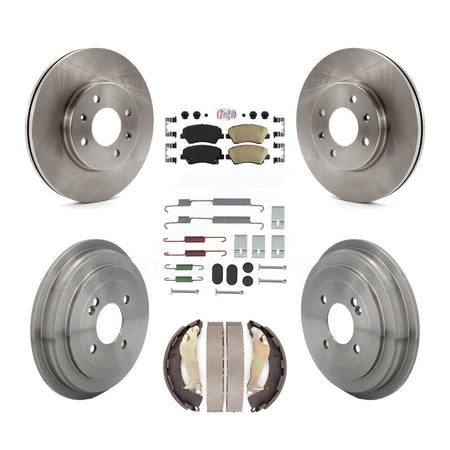 Front Rear Disc Brake Rotors Ceramic Pads And Drum Kit (7Pc) For Kia Rio K8A-109296