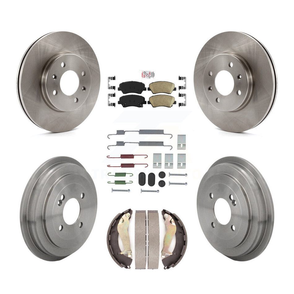 Front Rear Disc Brake Rotors Ceramic Pads And Drum Kit (7Pc) For Kia Rio K8A-109297
