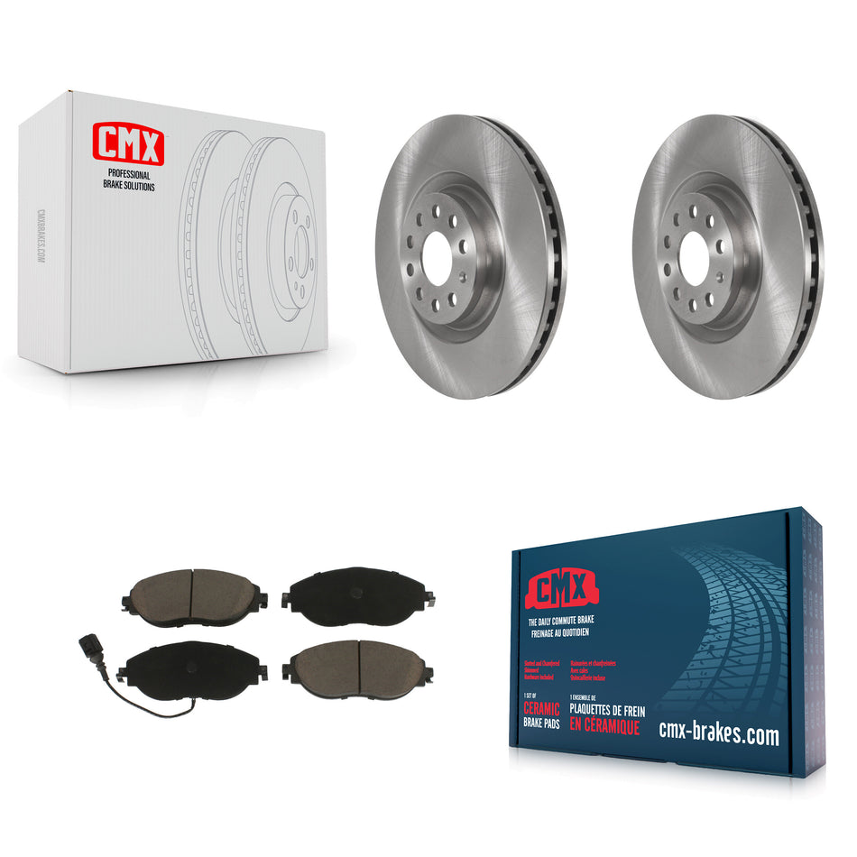 Front Brake Rotor & Ceramic Pad Kit For Volkswagen Tiguan Jetta Audi Q3 GTI Golf R Arteon K8C-100046