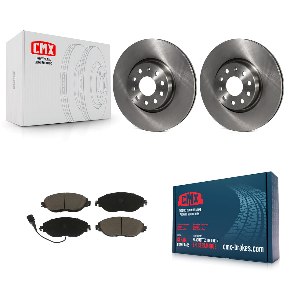 Front Disc Brake Rotors And Ceramic Pads Kit For 2015 Volkswagen GTI With Performance Package K8C-100052