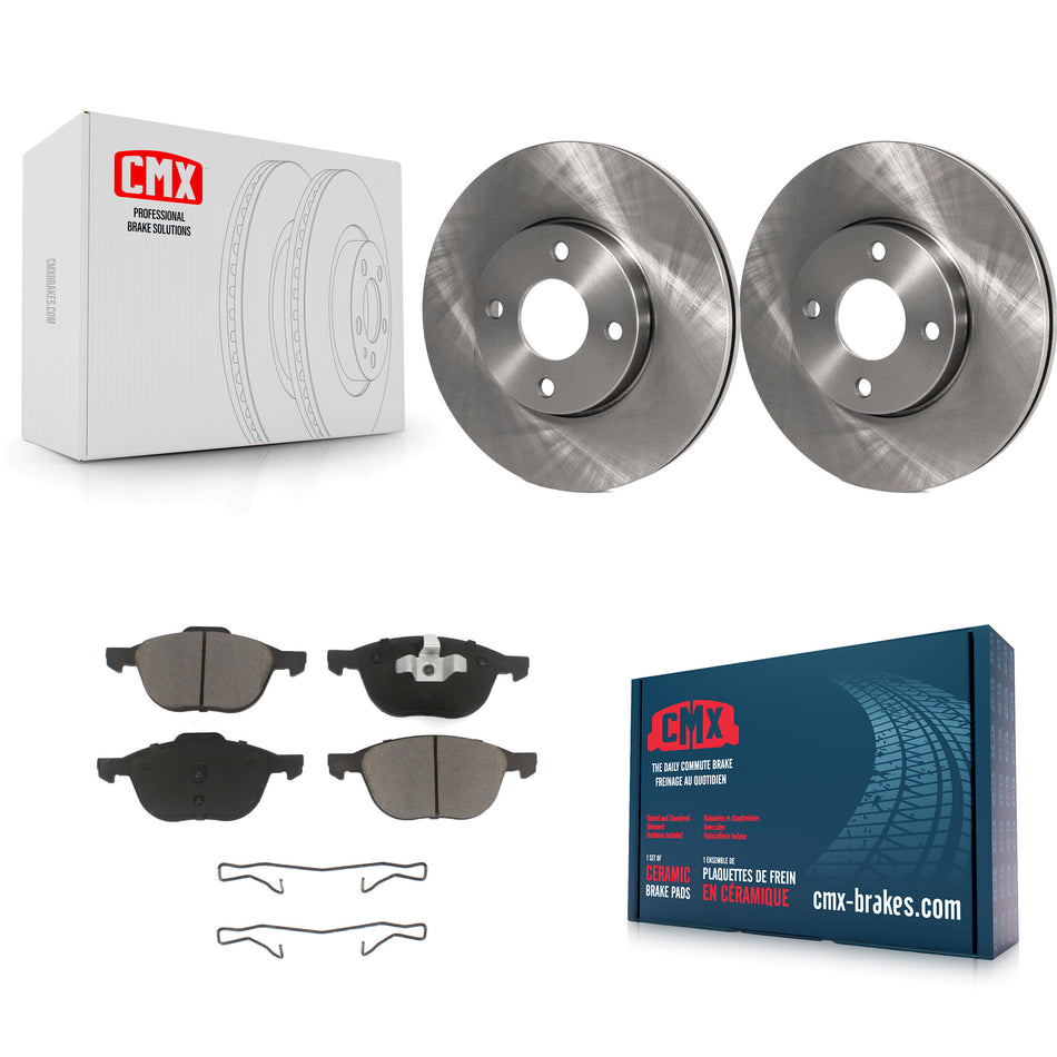 Front Disc Brake Rotors And Ceramic Pads Kit For 2005-2007 Ford Focus K8C-100060