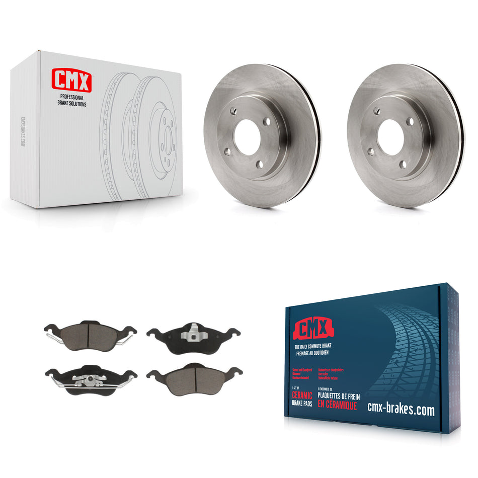 Front Disc Brake Rotors And Ceramic Pads Kit For Ford Focus K8C-100065