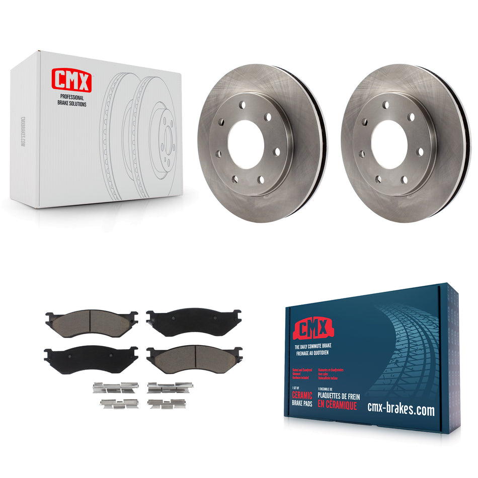 Front Disc Brake Rotors And Ceramic Pads Kit For Ford F-150 F-250 HD Heritage 4WD K8C-100086