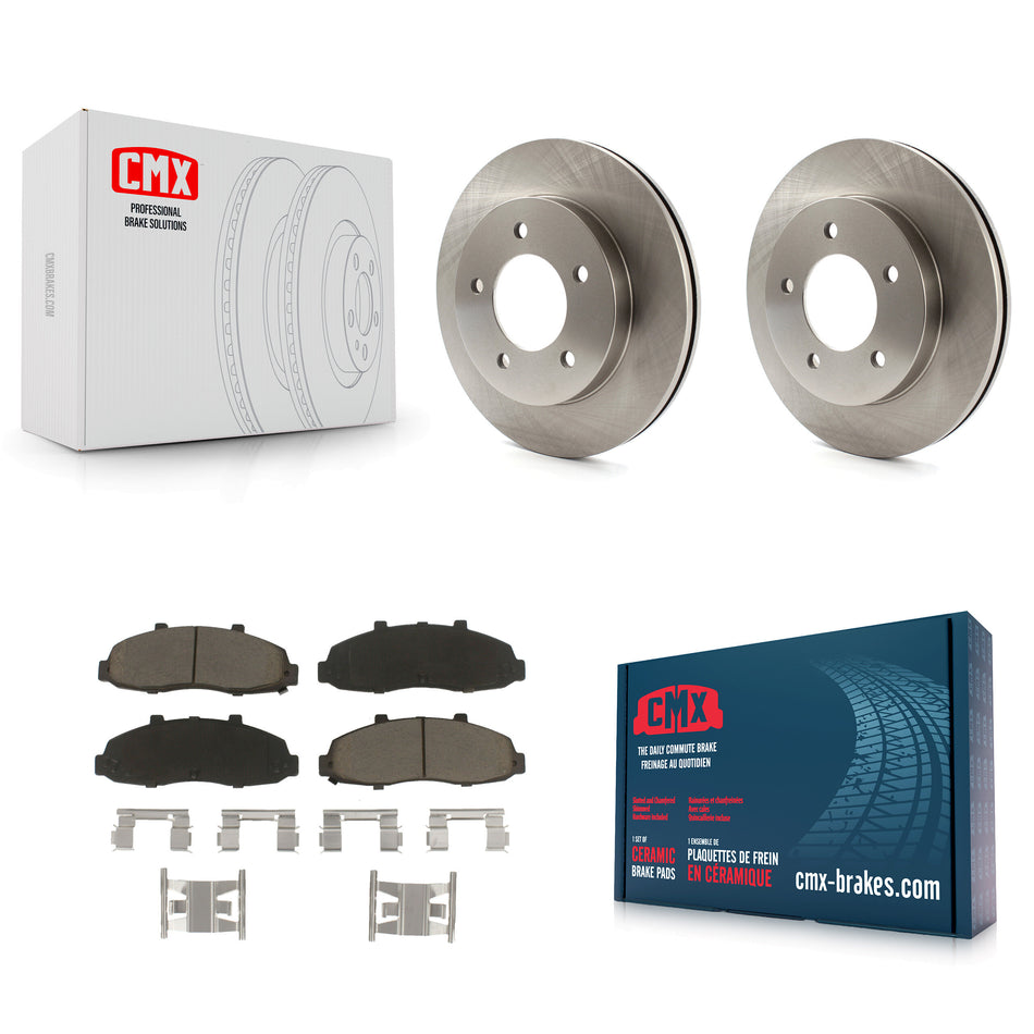 Front Disc Brake Rotors And Ceramic Pads Kit For Ford F-150 Heritage 4WD K8C-100089