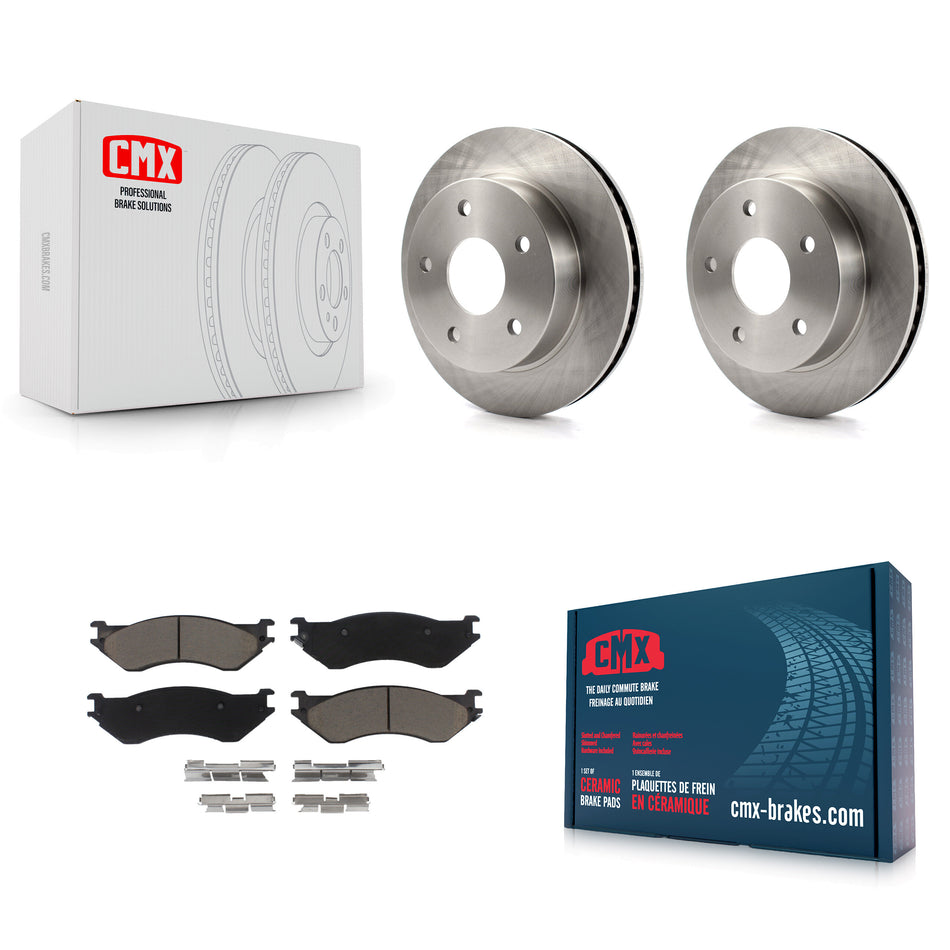 Front Disc Brake Rotors And Ceramic Pads Kit For 2000-2001 Dodge Ram 1500 4WD K8C-100090