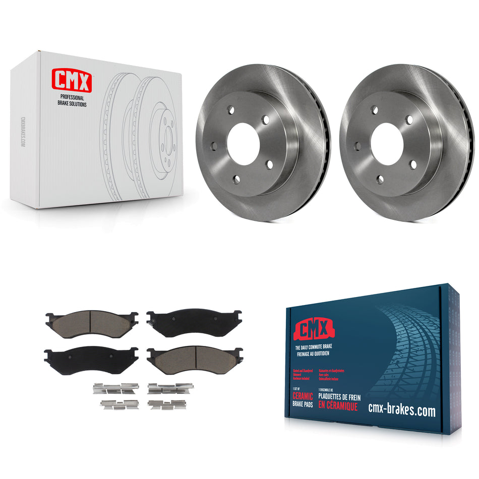 Front Disc Brake Rotors And Ceramic Pads Kit For 2000-2001 Dodge Ram 1500 RWD K8C-100091