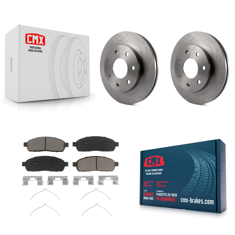 Front Disc Brake Rotors And Ceramic Pads Kit For Ford F-150 Lincoln Mark LT 4WD K8C-100096