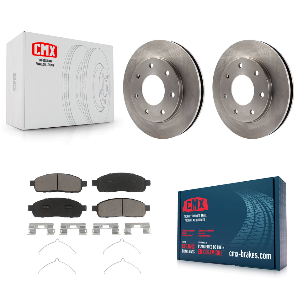 Front Disc Brake Rotors And Ceramic Pads Kit For 2004 Ford F-150 4WD With 7 Lug Wheels 11th Digit Of Vin Is C K8C-100097