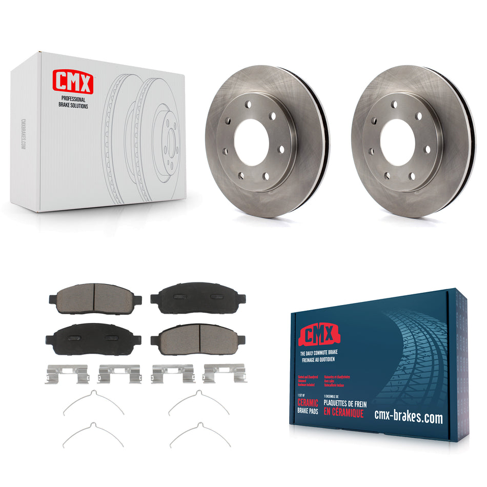 Front Disc Brake Rotors And Ceramic Pads Kit For 2004 Ford F-150 4WD With 7 Lug Wheels 11th Digit Of Vin Is C K8C-100097