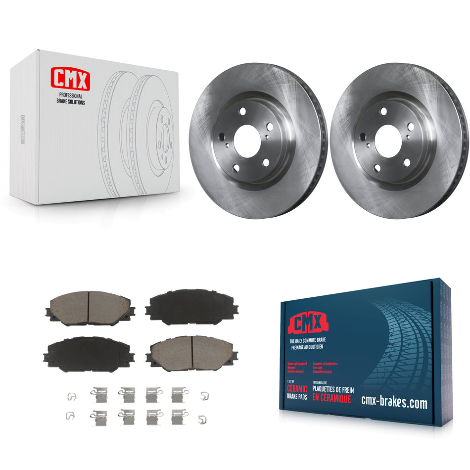 Front Disc Brake Rotors And Ceramic Pads Kit For Toyota RAV4 Scion tC Matrix Pontiac Vibe Corolla iM Mirai K8C-100108