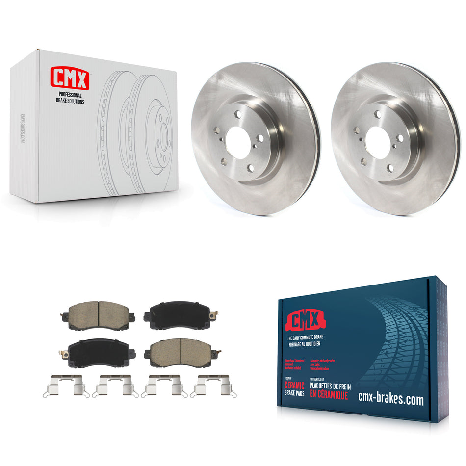 Front Disc Brake Rotors And Ceramic Pads Kit For 2017-2021 Subaru Impreza With 276mm Diameter Rotor K8C-100112