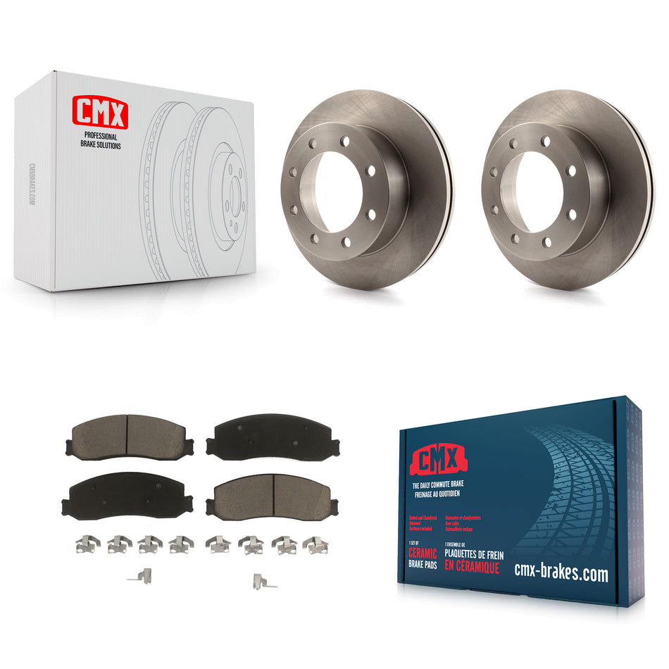 Front Disc Brake Rotors And Ceramic Pads Kit For Ford F-350 Super Duty F-450 K8C-100128