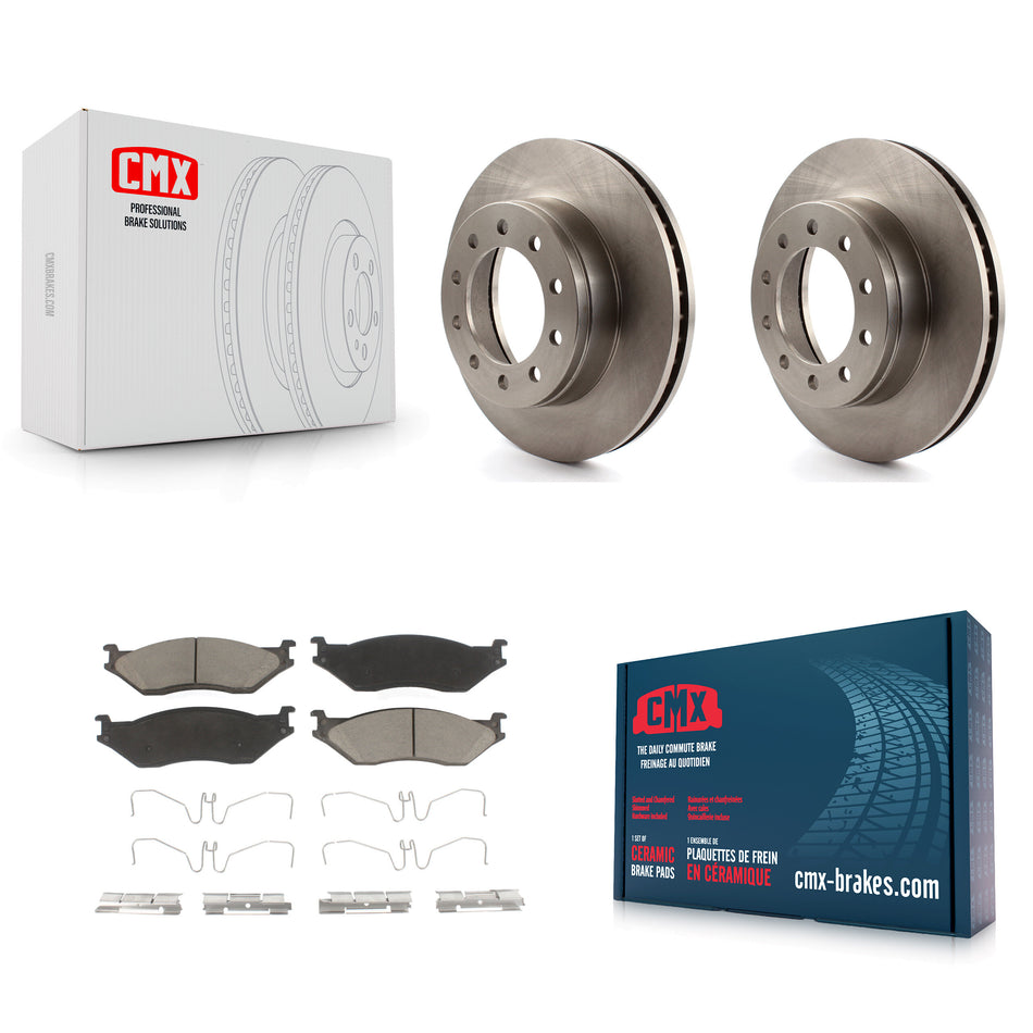 Front Disc Brake Rotors And Ceramic Pads Kit For Ford F-450 Super Duty F-550 International CF500 CF600 K8C-100129
