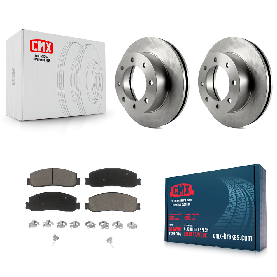 Front Disc Brake Rotors And Ceramic Pads Kit For Ford F-250 Super Duty F-350 With Single Rear Wheels 4WD K8C-100130