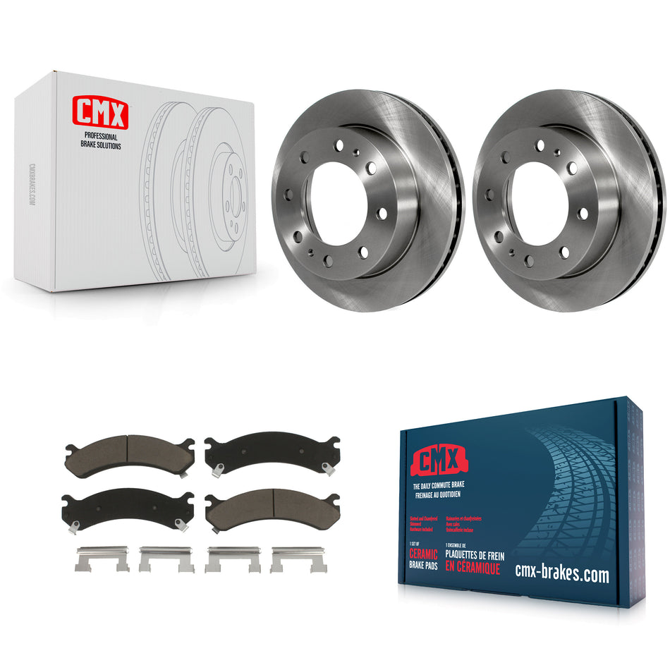 Front Disc Brake Rotors And Ceramic Pad Kit For Chevrolet Silverado 2500 HD GMC Express 3500 Sierra Cadillac DeVille Savana Hummer H2 Classic 1500 Suburban Yukon XL Avalanche K8C-100135