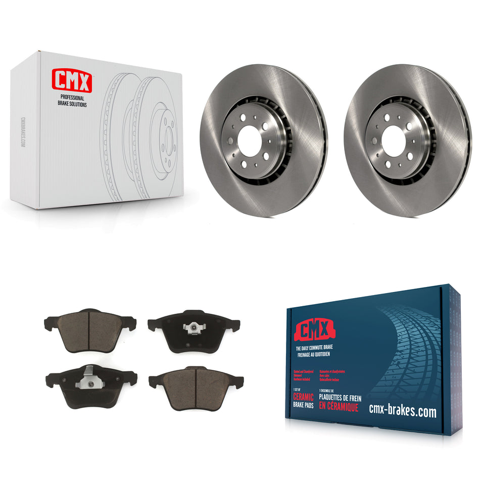 Front Disc Brake Rotors And Ceramic Pads Kit For 2003-2014 Volvo XC90 With 336mm Diameter Rotor K8C-100149