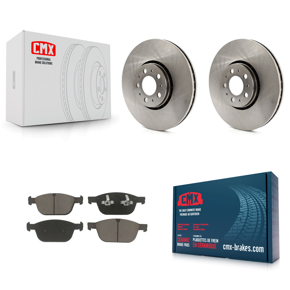Front Disc Brake Rotors And Ceramic Pads Kit For 2003-2014 Volvo XC90 With 328mm Diameter Rotor K8C-100150
