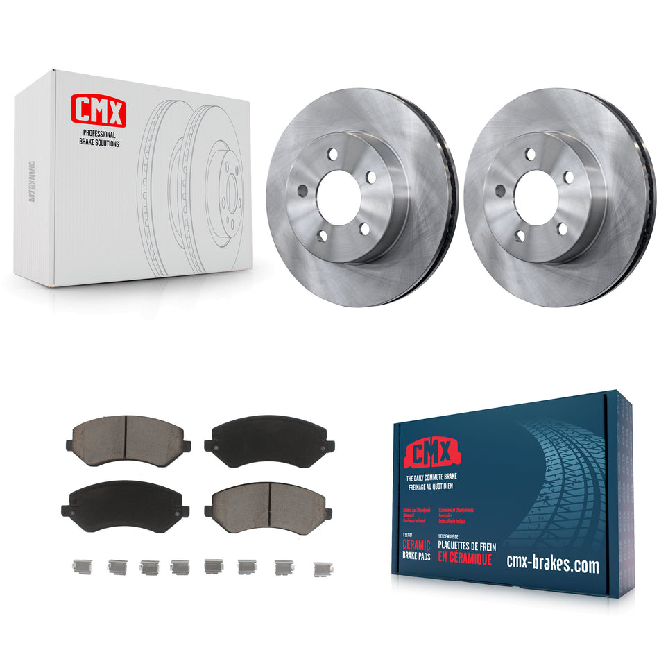 Front Disc Brake Rotors And Ceramic Pads Kit For 2002-2007 Jeep Liberty K8C-100176