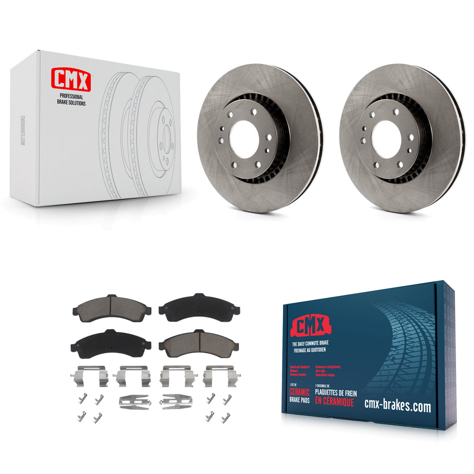 Front Disc Brake Rotors And Ceramic Pads Kit For Chevrolet Trailblazer GMC EXT Envoy XL Buick Rainier XUV SSR Isuzu Ascender Saab 9-7x K8C-100196