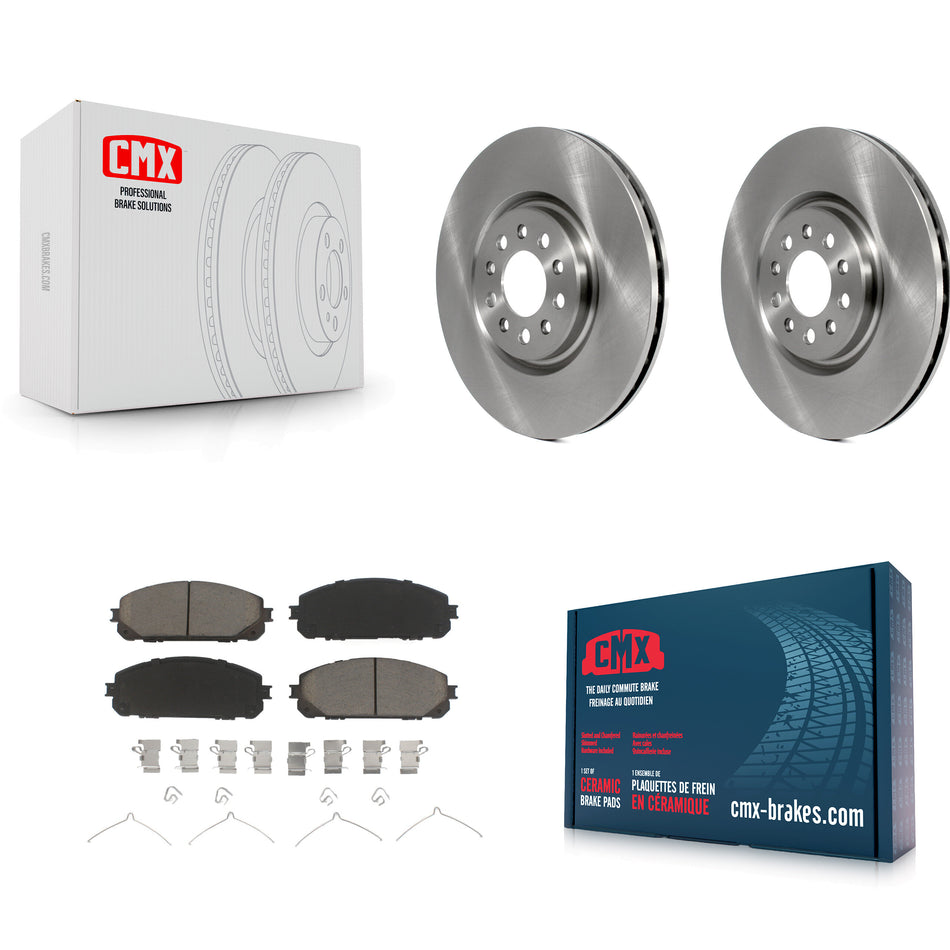 Front Disc Brake Rotors And Ceramic Pads Kit For 2014-2021 Jeep Cherokee With Dual Piston Caliper K8C-100217