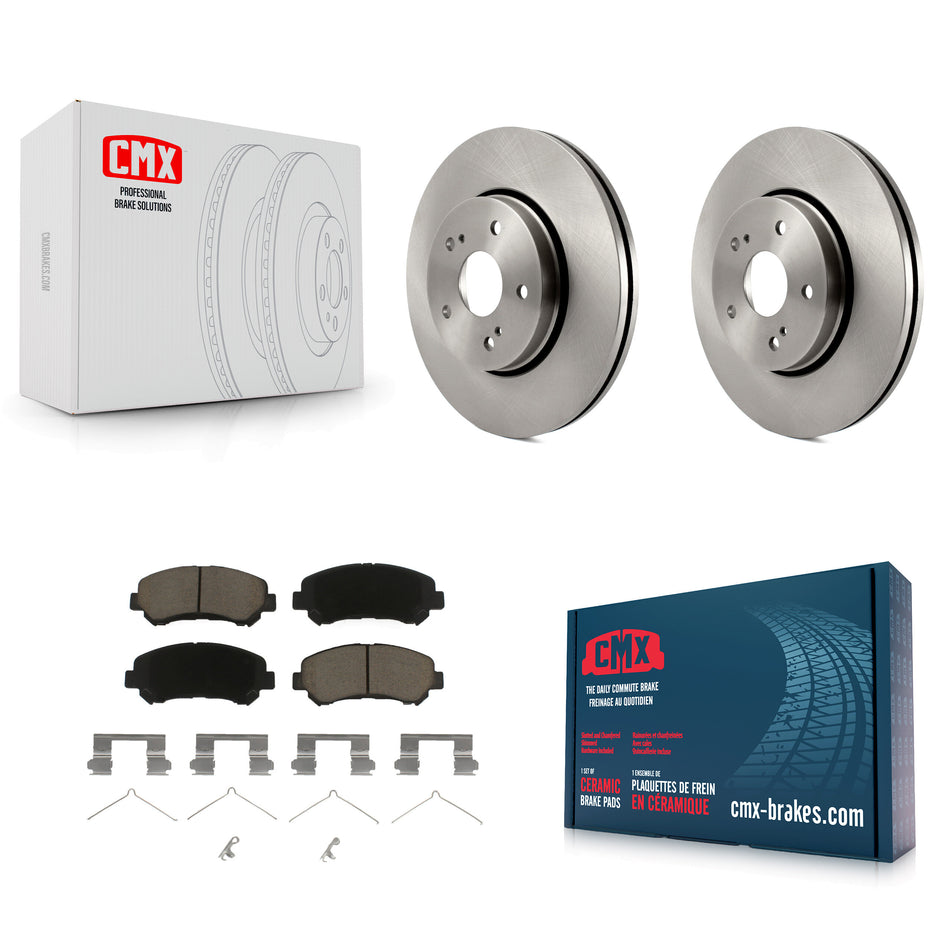 Front Disc Brake Rotors And Ceramic Pads Kit For 2010-2013 Suzuki Kizashi K8C-100234