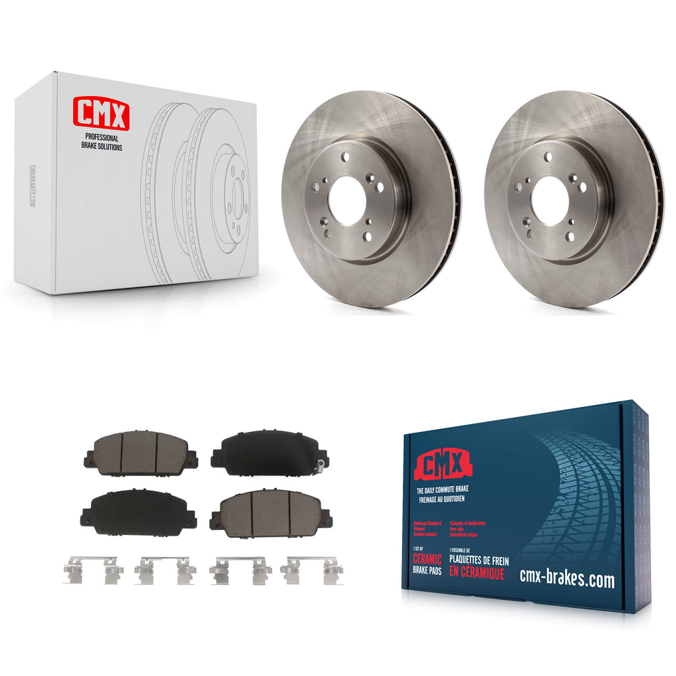 Front Disc Brake Rotors And Ceramic Pads Kit For Honda Accord K8C-100239