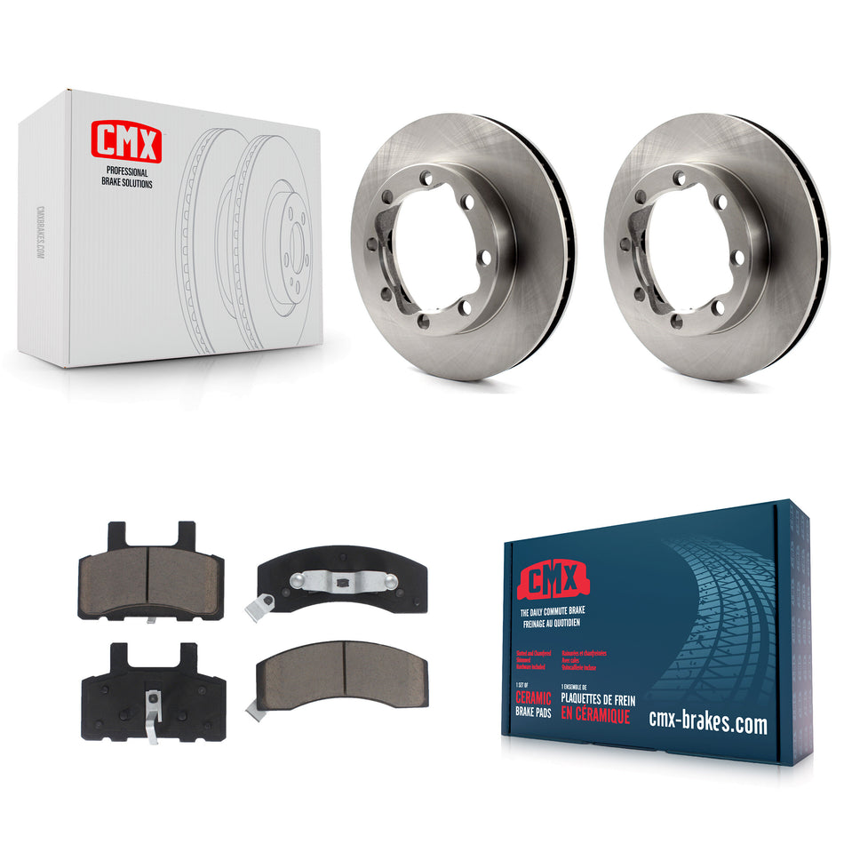 Front Disc Brake Rotors And Ceramic Pads Kit For Chevrolet K2500 Dodge Ram 2500 K1500 Suburban Tahoe GMC K3500 K8C-100251