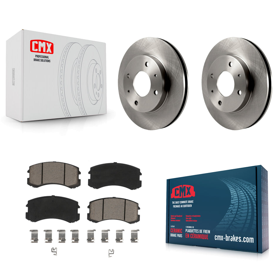 Front Disc Brake Rotors And Ceramic Pads Kit For Mitsubishi Lancer K8C-100273