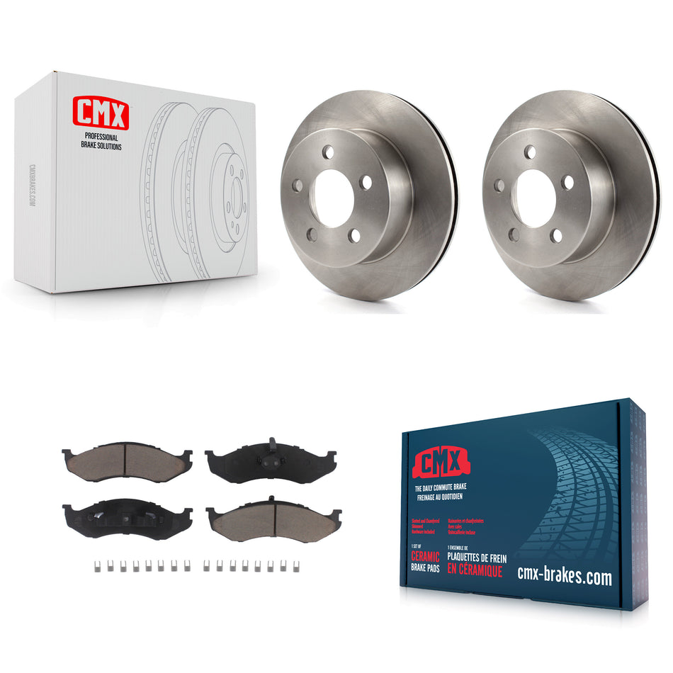 Front Disc Brake Rotors And Ceramic Pads Kit For Jeep Wrangler Cherokee Grand Wagoneer TJ K8C-100282