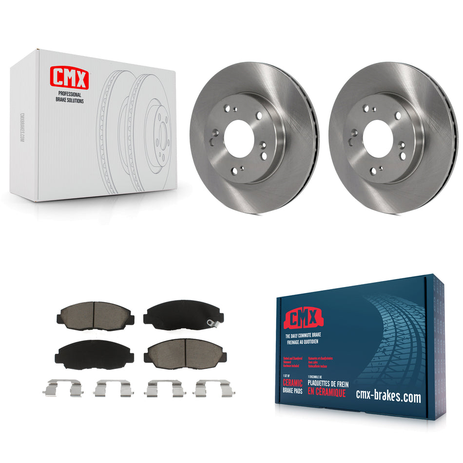 Front Disc Brake Rotors And Ceramic Pads Kit For Honda Civic K8C-100311