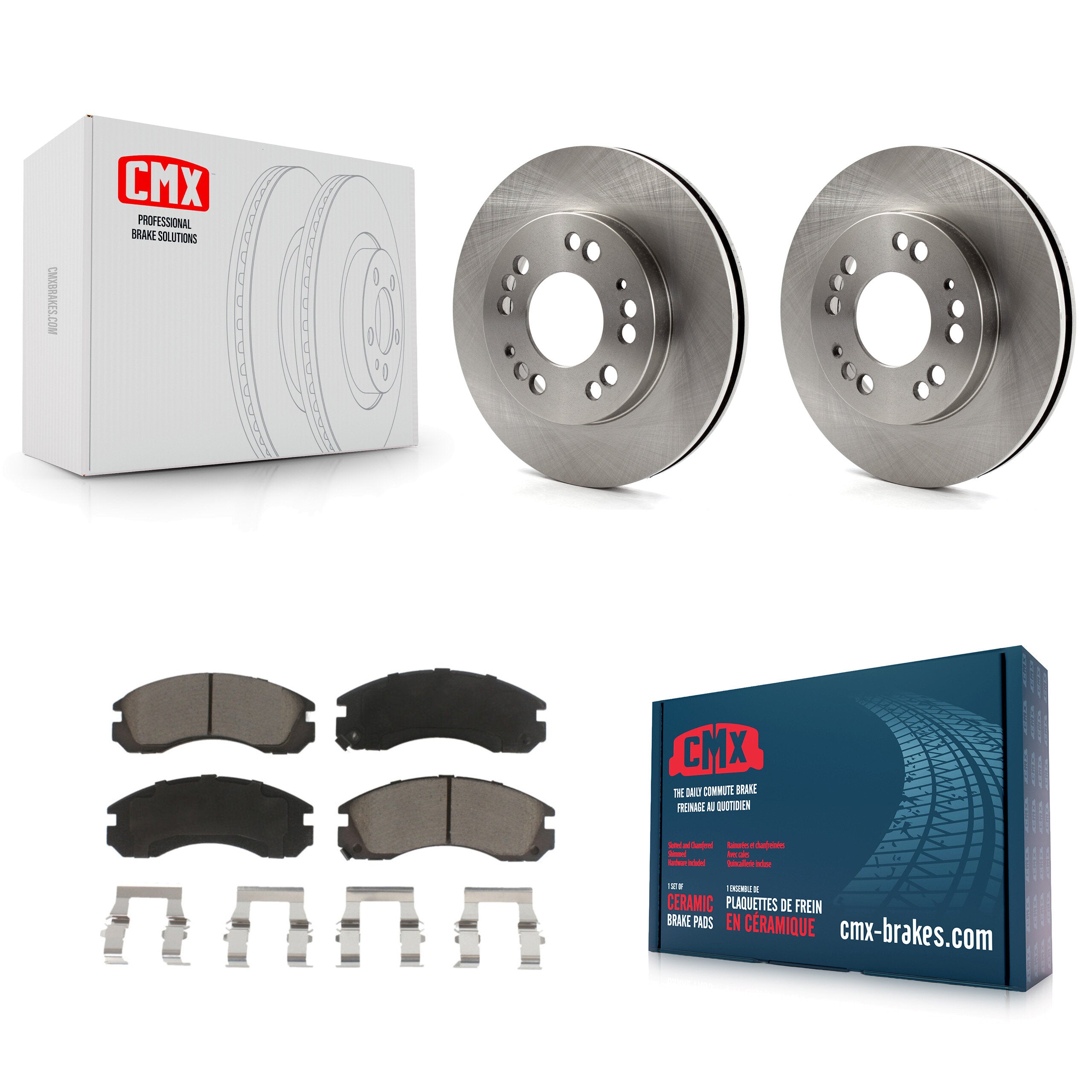 Front Brake Rotor & Ceramic Pad Kit For Eagle Talon Plymouth Laser Mitsubishi Eclipse AWD K8C-100327