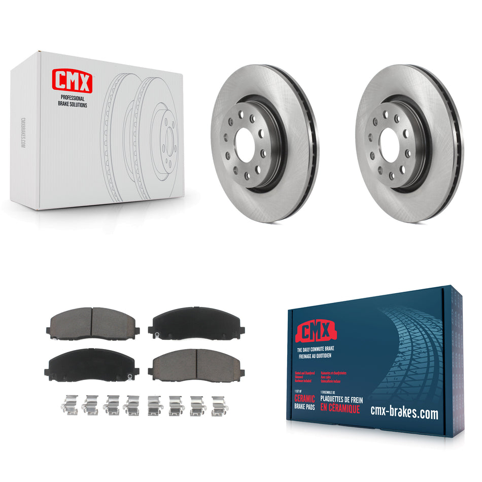 Front Disc Brake Rotors And Ceramic Pads Kit For Jeep Wrangler Gladiator K8C-100339