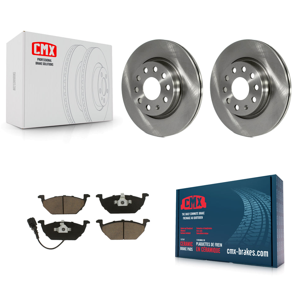 Front Disc Brake Rotors And Ceramic Pads Kit For 2011-2015 Volkswagen Jetta With 280mm Diameter Rotor K8C-100345