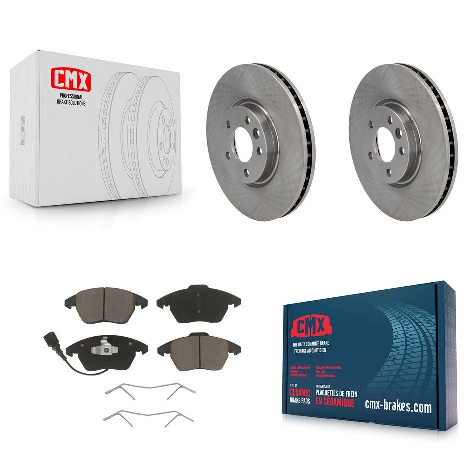 Front Disc Brake Rotors And Ceramic Pads Kit For Volkswagen CC With 340mm Diameter Rotor K8C-100347
