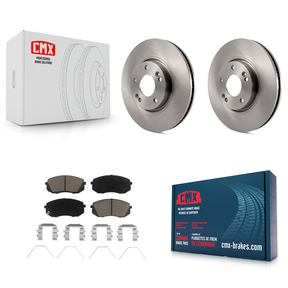 Front Disc Brake Rotors And Ceramic Pads Kit For 2017-2019 Kia Soul EV K8C-100350