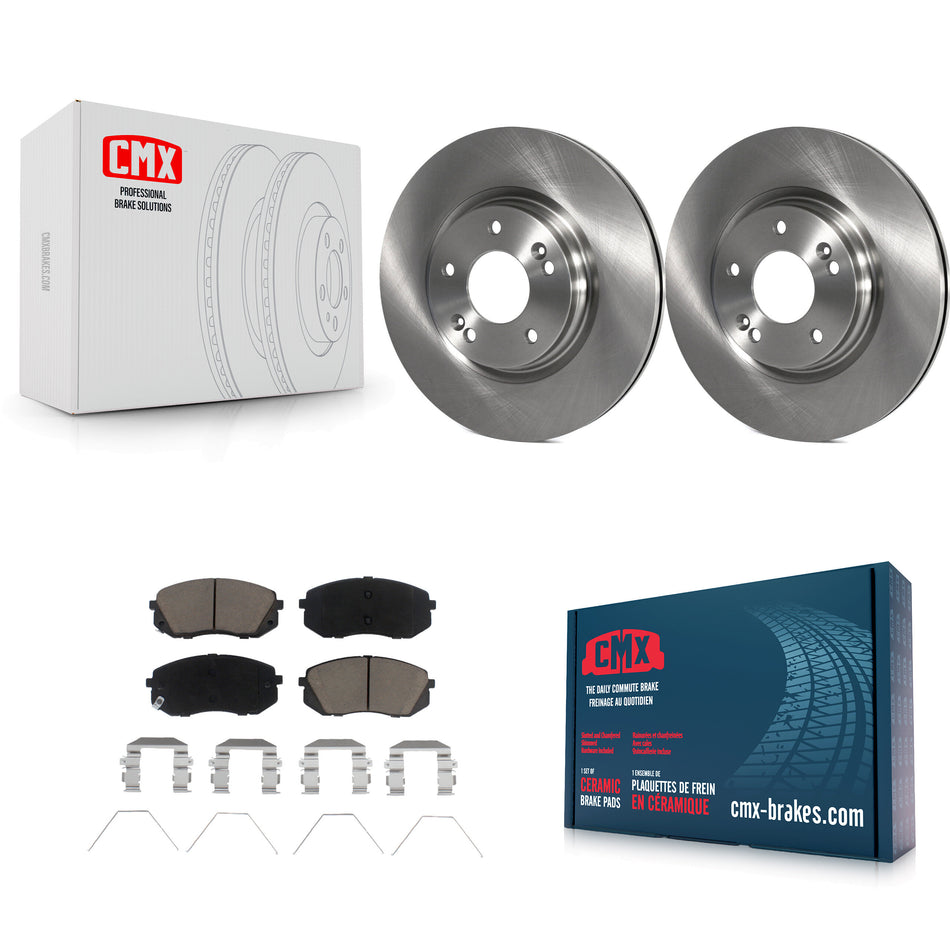 Front Disc Brake Rotors And Ceramic Pads Kit For Kia Soul Hyundai Kona Elantra GT Veloster Forte Seltos K8C-100351