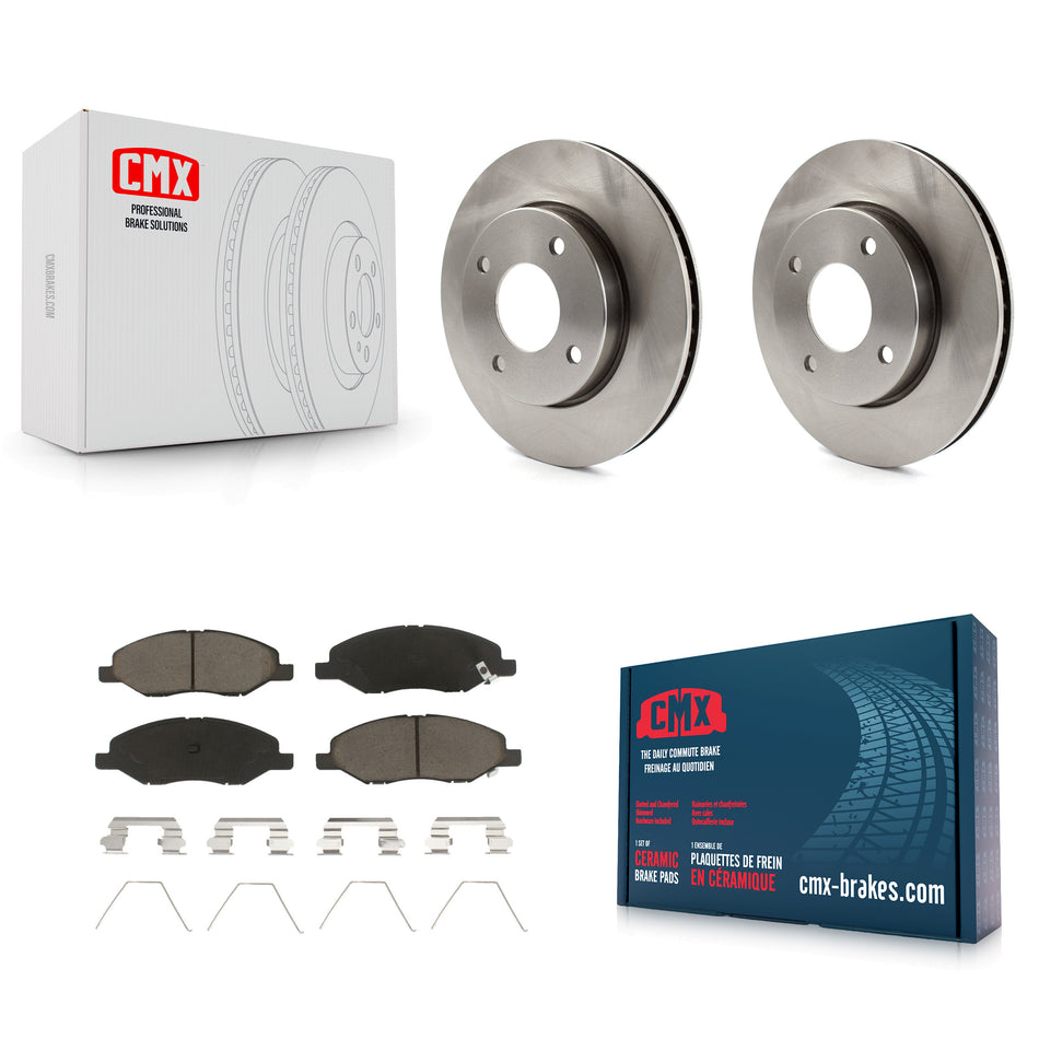 Front Disc Brake Rotors And Ceramic Pads Kit For 2009-2011 Nissan Versa 1.6L K8C-100356