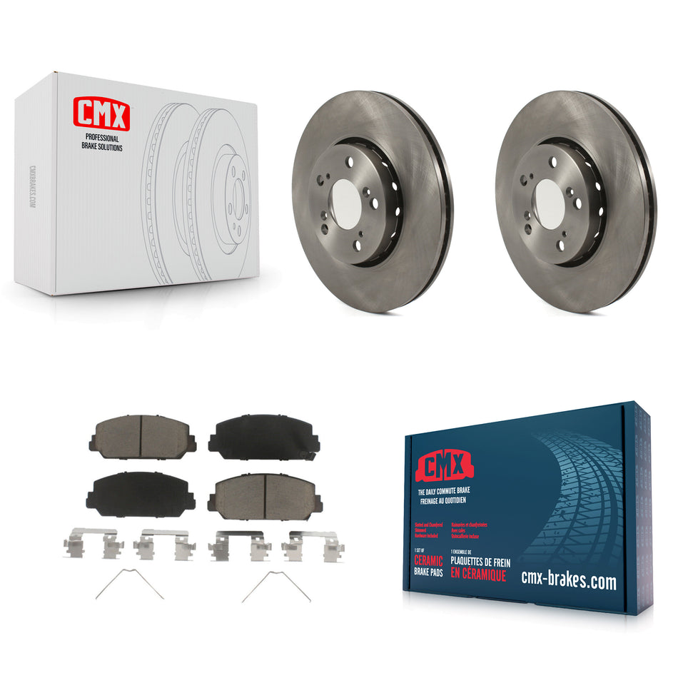 Front Disc Brake Rotors And Ceramic Pads Kit For Acura RLX K8C-100374
