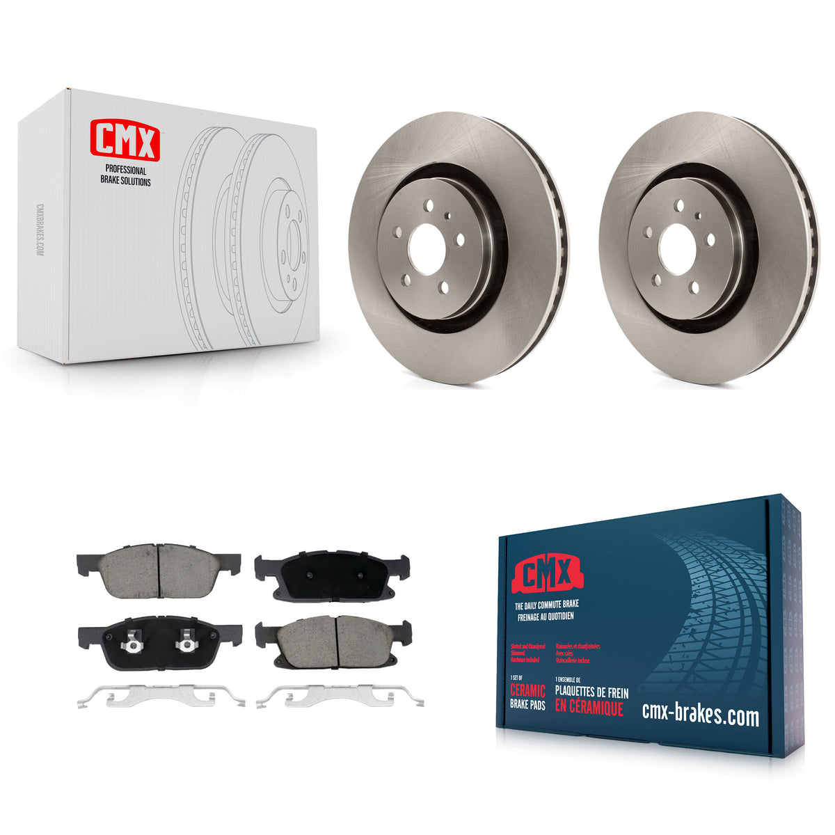 Front Disc Brake Rotors And Ceramic Pads Kit For Ford Fusion Lincoln MKZ Continental K8C-100382