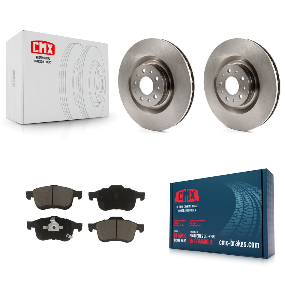 Front Disc Brake Rotors And Ceramic Pads Kit For 2014-2020 Fiat 500L K8C-100391