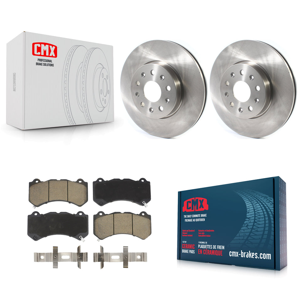 Front Disc Brake Rotors And Ceramic Pads Kit For 2019-2020 Chevrolet Camaro LT LS With 6 Piston Brembo Calipers K8C-100409