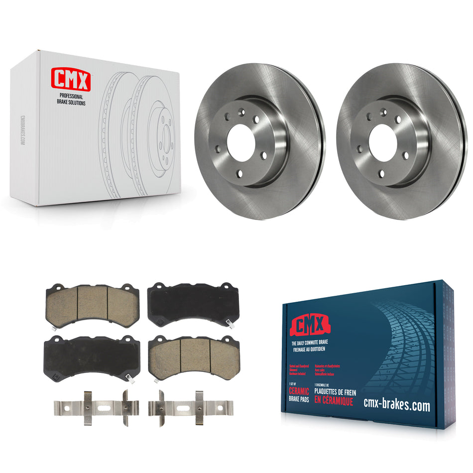 Front Disc Brake Rotors And Ceramic Pads Kit For 2017 Cadillac ATS V With 300mm Diameter Rotor K8C-100413