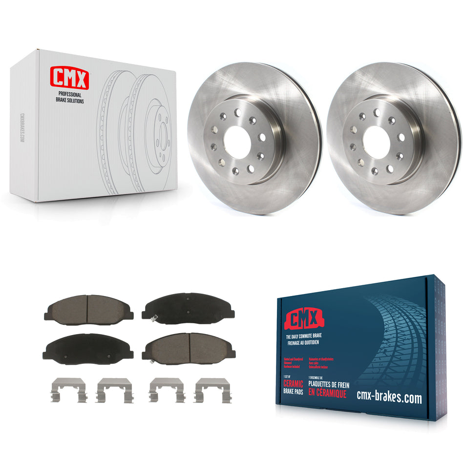 Front Disc Brake Rotors And Ceramic Pads Kit For Cadillac CTS Without Heavy Duty Brakes K8C-100417